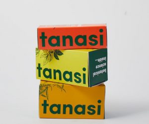 Tanasi brand boxes on white background