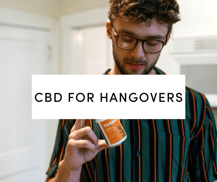 CBD Hangover: Man holding tanasi cbd capsules