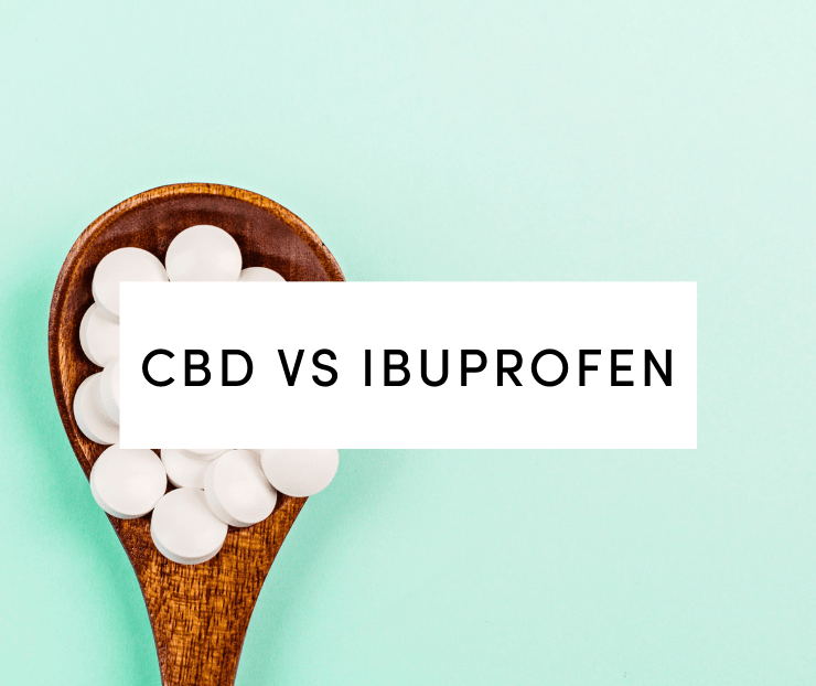 cbd vs ibuprofen: ibuprofen pills on spoon