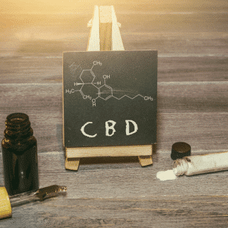 CBD 101 - chalkboard with the cbd formula