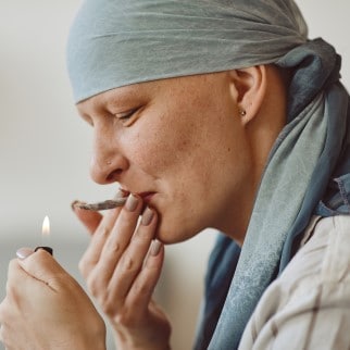 How Does CBD Help With Nausea - chemo patient using medical marijuana