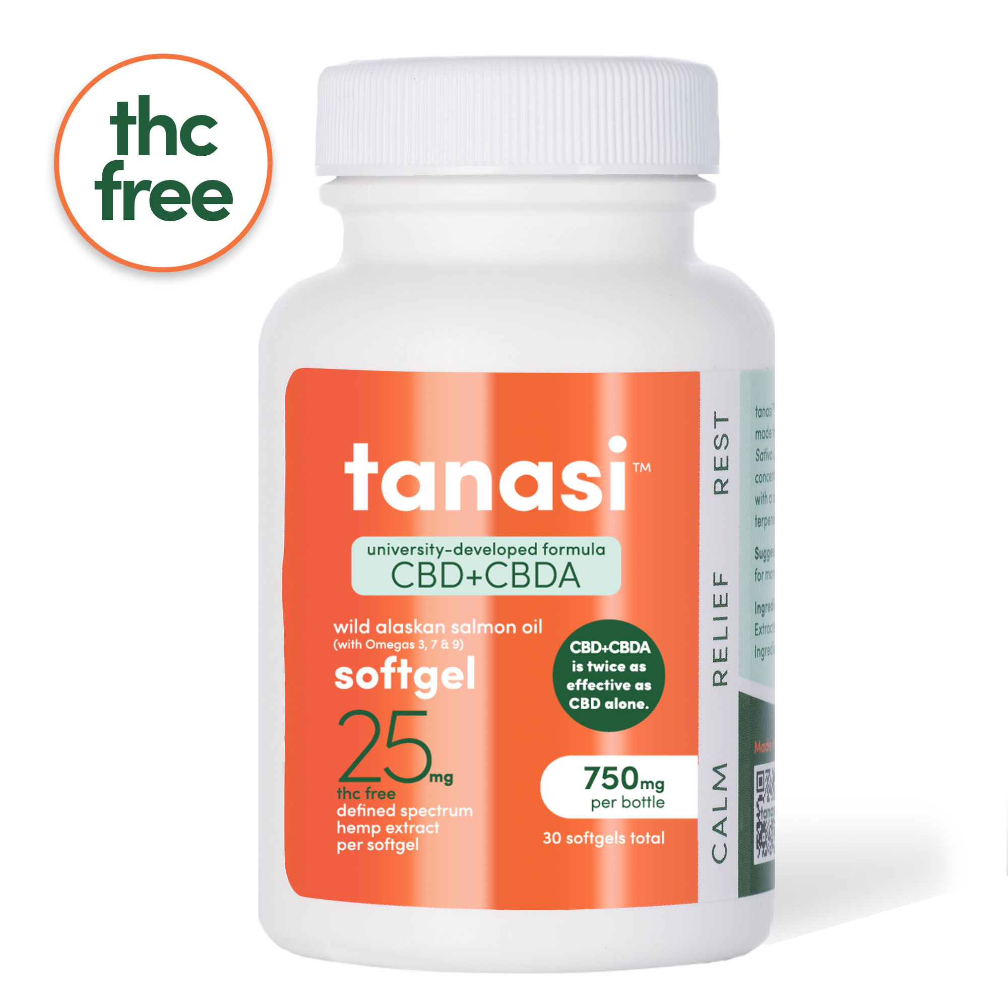 CBD CBDA Fish Oil Softgels University Developed Formula Tanasi